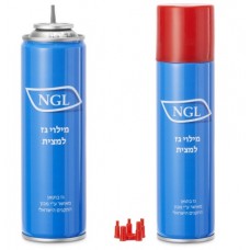 מילוי גז למצית גז בוטאן חד פעמי 140 גרם + 6 סוגי ראשים למגוון מצתים NGL 