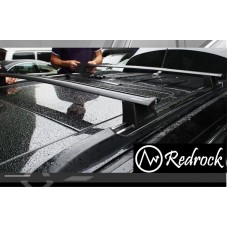 גגון לרכב ג'יפ גרנד שירוקי 2011-2019 גגון מקשר למוטות צמודים מוט אלומיניום רחב שחור תושבות מקוריות לרכב RedRock