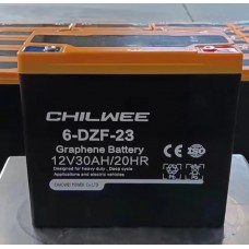 מצבר ג'ל פריקה עמוקה  30 אמפר מתאים גם למנוע חשמלי גדול תוצרת  CHILWEE 6DZF-23 –דגם
