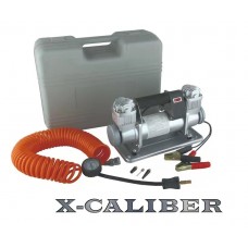 קומפרסור לרכב שתי בוכנות 40 מ"מ כולל מזוודה קשיחה 200 ליטר /דקה מדחס קומפרסור אוויר שתי בוכנות דגם XC120 אקסקליבר X-CALIBER