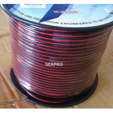 כבל רמקול דו גידי איכותי 2.5 מ"מ 12GA תוצרת X-CALIBER גליל  100מ' – צבע אדום/שחור 