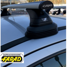 גגון לרכב פיג'ו 207  גגון רוחב מוטות אלומיניום רחב אירודינמי כולל נעילה -כושר העמסה 100 ק"ג תוצרת FARAD איטליה