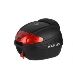   ארגז לאופנוע 30 ליטר כולל משענת גב מתאים גם לקטנוע או אופניים דגם E33  W L H צבע שחור 
