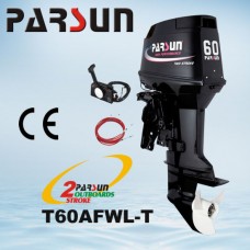 parsun | מנוע ימי 60 כ"ס 2 פעימות ברך ארוכה טרים חשמלי כולל טרוטל וסטרטר מיכל דלק חיצוני דגםT60AFWLT פרסון מקורי